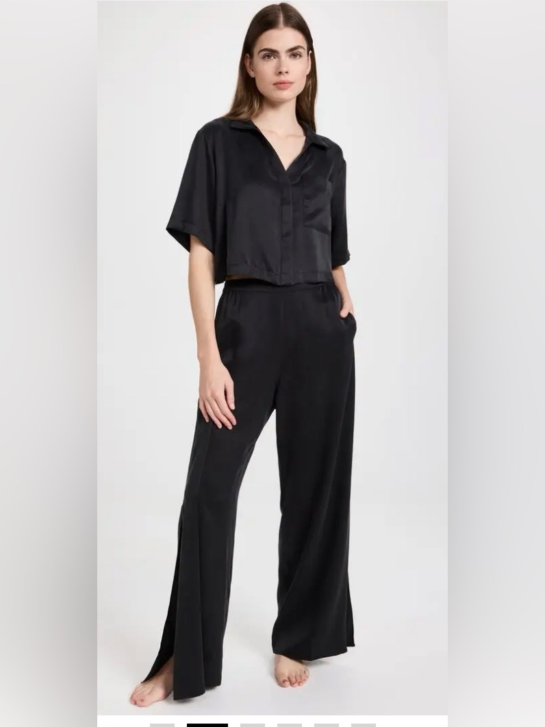 Lunya Women’s Black High Rise Silk Set Euc 1134